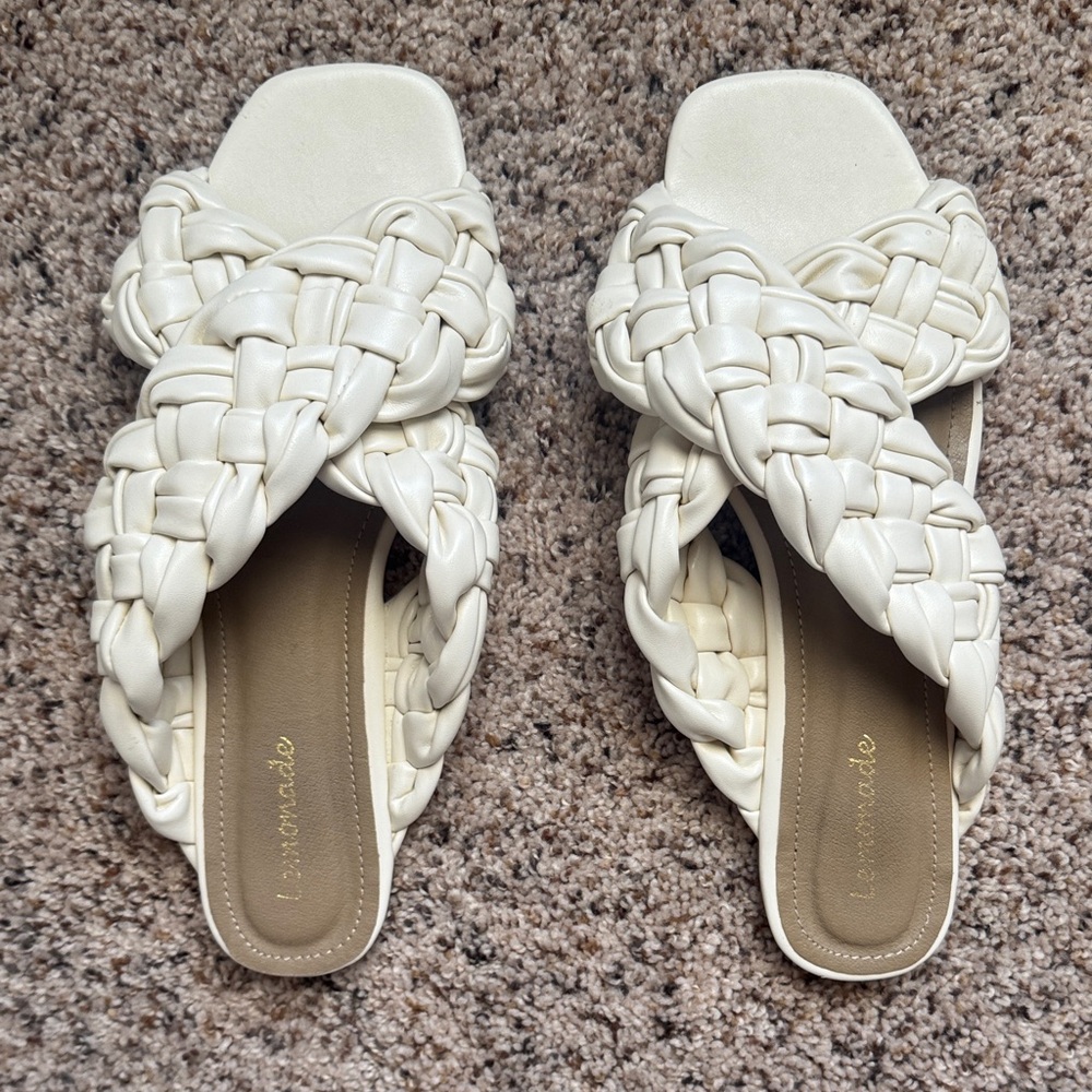 Elegant Cream Braided Sandals